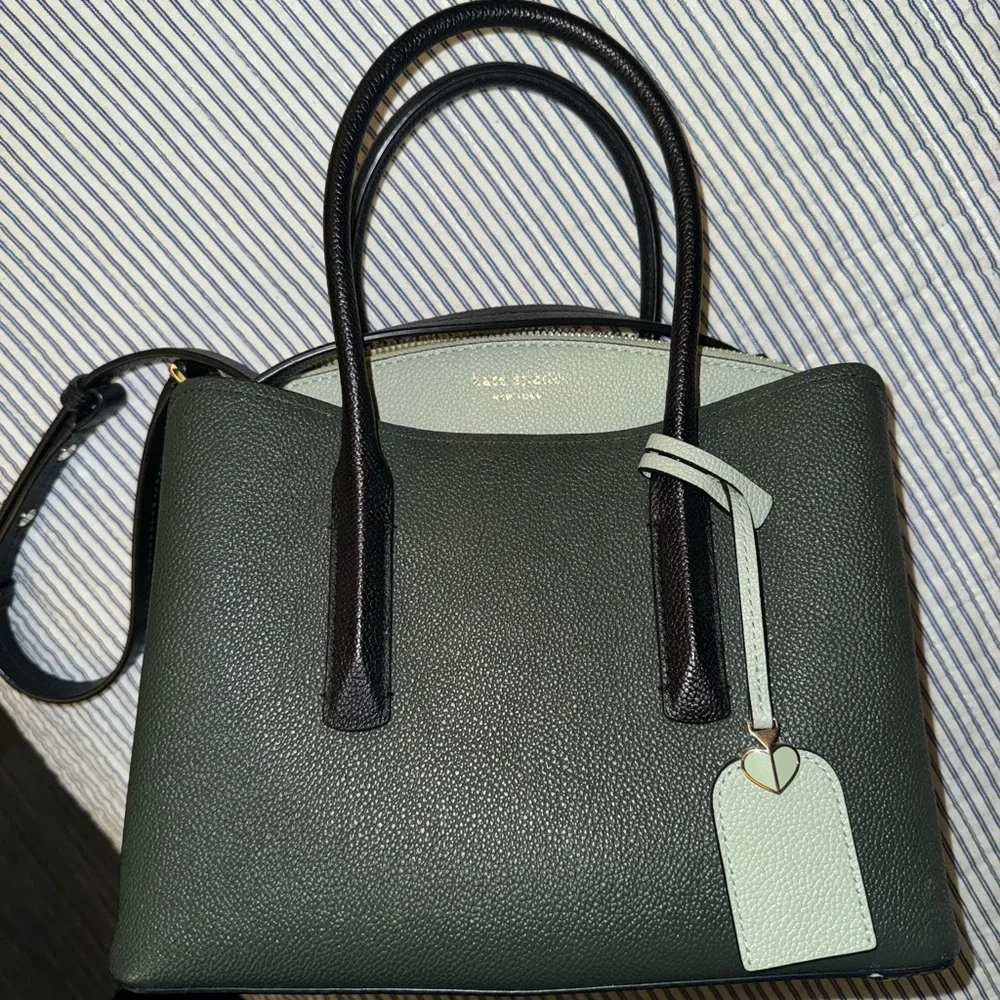 Kate Spade Forest Green and Mint Satchel - Picture 1 of 5